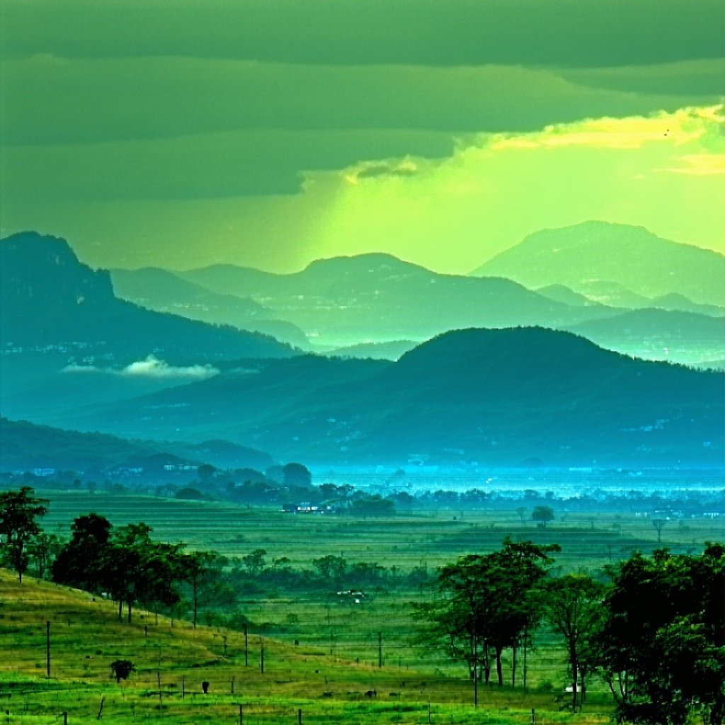 Landscape imagine mountains in the background green untouched by man  awe inspiring